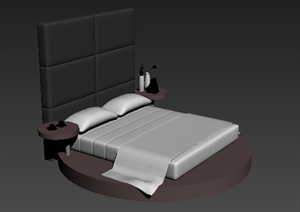 室内家具圆床3dmax模型