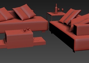 室内设计现代沙发茶几3dmax模型