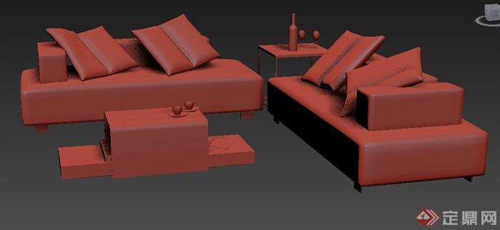 室内设计现代沙发茶几3dmax模型(1)