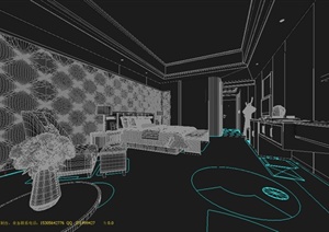 大床客房装饰设计3DMAX模型