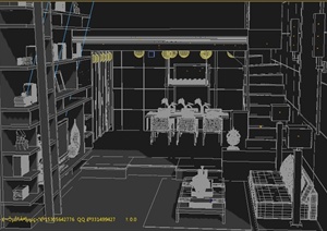 现代简约别墅客餐厅室内设计3dmax模型