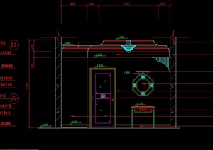 某现代十层中式套房客厅立面设计CAD施工图