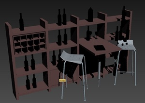吧台酒柜设计3DMAX模型