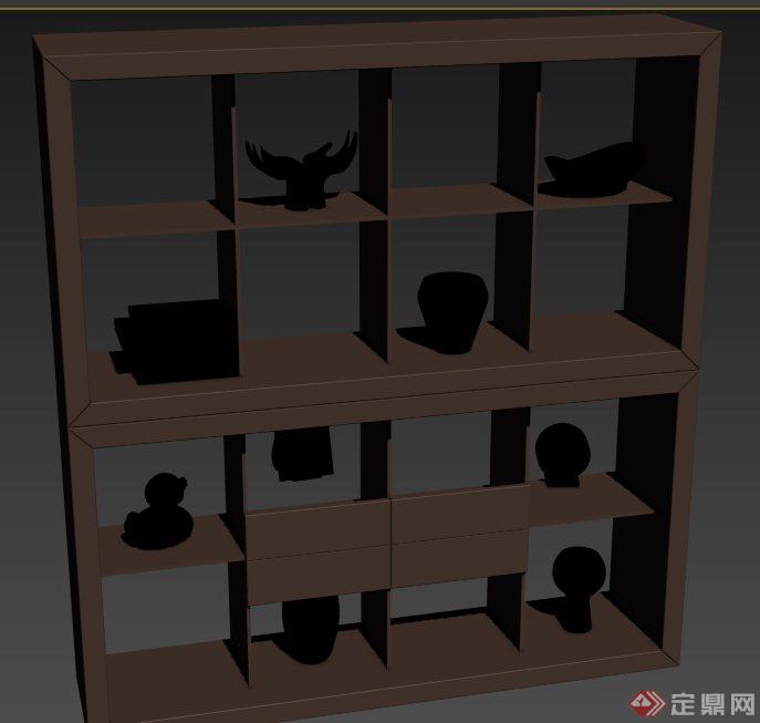 歌地书柜设计3DMAX模型(1)