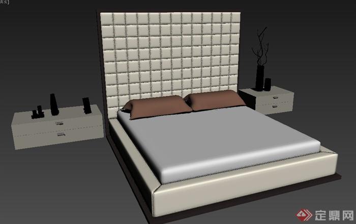 一张床的家具设计3DMAX模型(1)