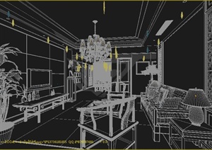 室内装饰家装客厅餐厅设计3dmax模型