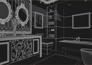 某欧式住宅室内卫浴空间装修设计3DMAX模型