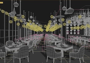 某西餐厅装饰设计3DMAX模型