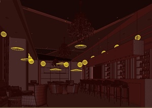 现代某酒吧室内装修设计3DMAX模型