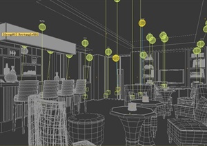 某现代风格某咖啡厅室内装修设计3DMAX模型