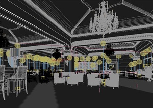 某酒店大堂室内装饰设计3dmax模型