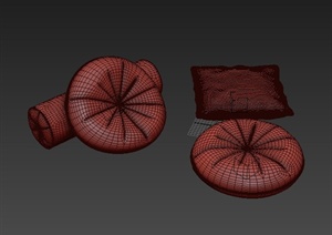 抱枕、靠枕组合设计3DMXA模型