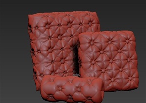 皮质抱枕靠枕设计3DMAX模型