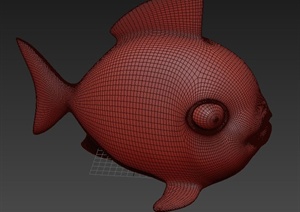 一个鱼形抱枕设计3DMAX模型