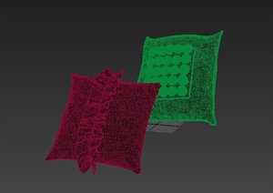 某现代室内两个抱枕设计3DMAX模型
