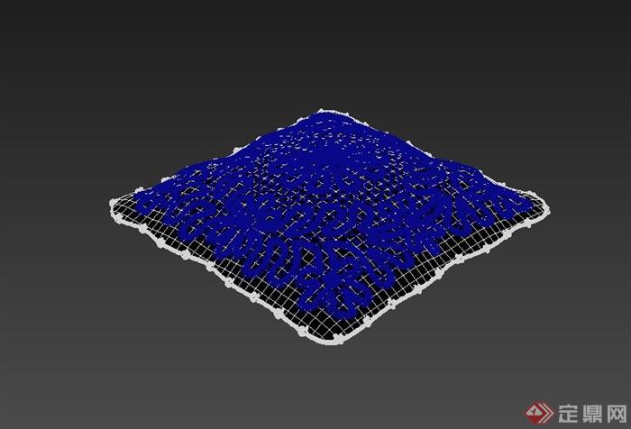 某现代室内装饰方形抱枕设计3DMAX模型(1)