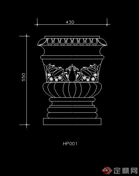 29个欧式室内外花盆设计CAD立面图(1)