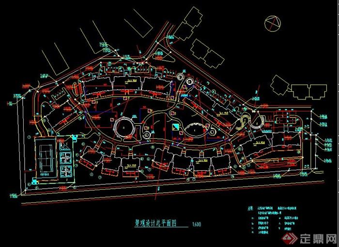 某现代住宅区花园部分景观设计CAD施工图(3)