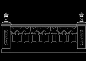 栏杆和栏杆柱设计CAD立面图