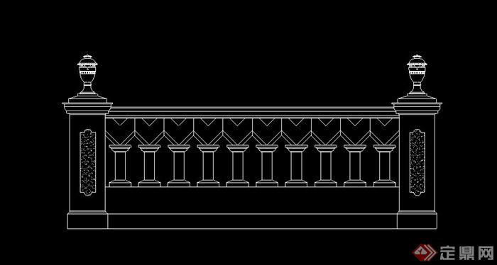 栏杆和栏杆柱设计CAD立面图(1)