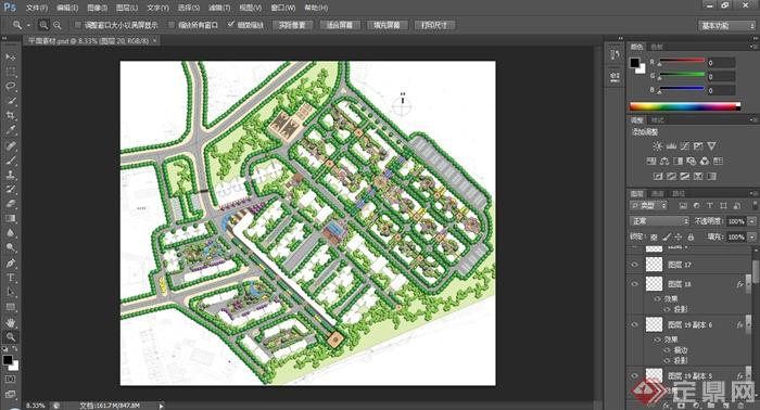某居住小区规划设计PSD彩平图(2)