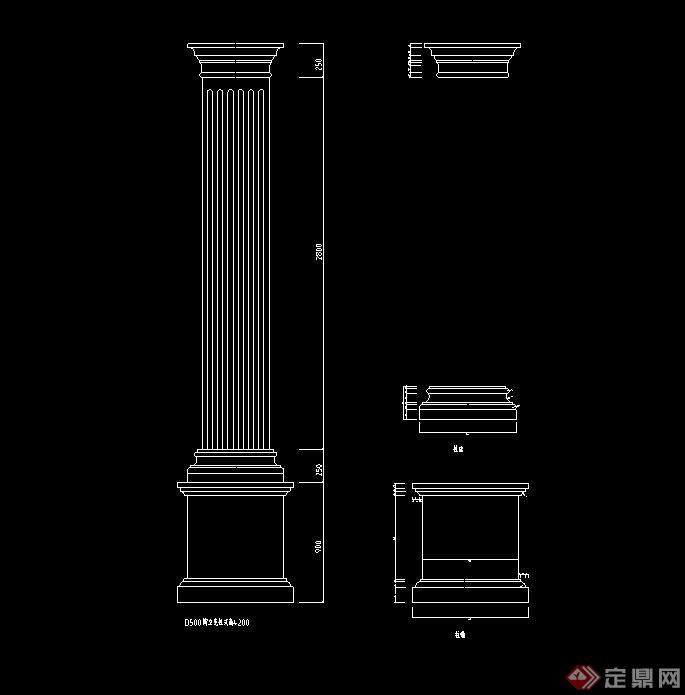 欧式多款常用室内装饰柱体设计CAD图(7)