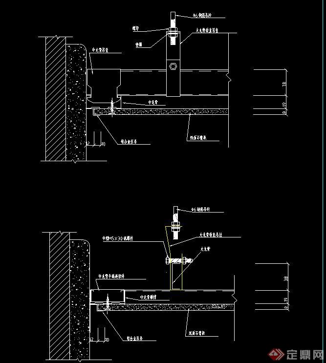 多款建筑节点中式吊顶设计CAD施工图(1)