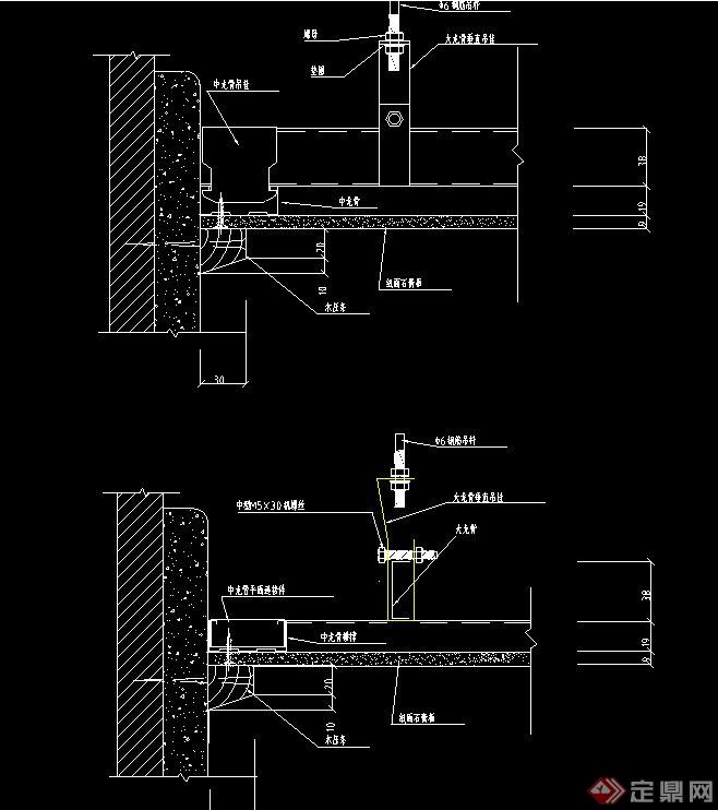 多款建筑节点中式吊顶设计CAD施工图(2)