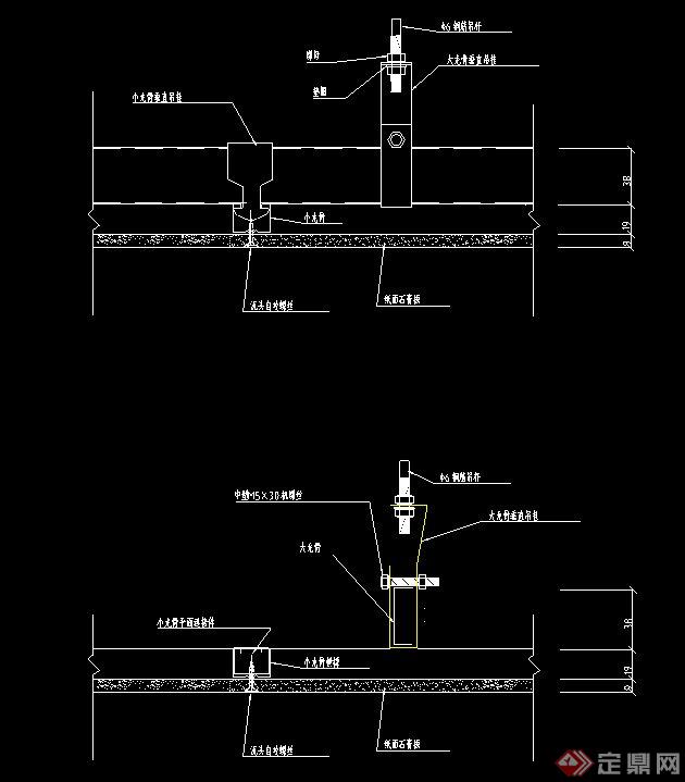 多款建筑节点中式吊顶设计CAD施工图(3)