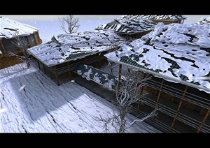 中式风格新农村住宅建筑设计3dmax模型