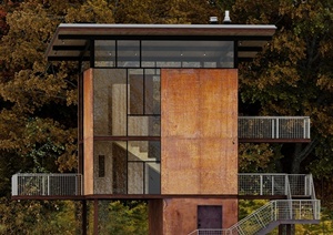 现代简约三层别墅建筑设计3dmax模型