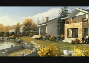 现代风格别墅建筑设计3dmax模型