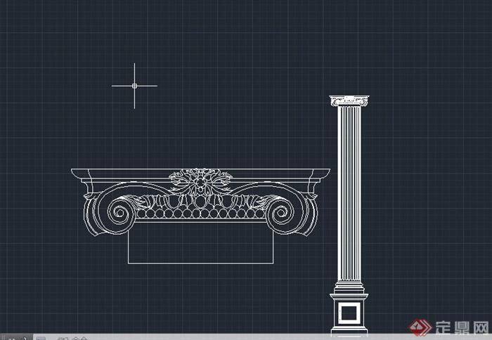 14款欧式室内装饰柱体设计CAD图(5)
