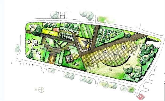某锦园小区环境设计CAD方案与JPG手绘图(3)