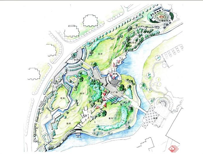 某锦园小区环境设计CAD方案与JPG手绘图(4)