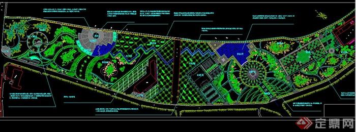 现代某文化长廊环境绿化设计CAD方案(2)