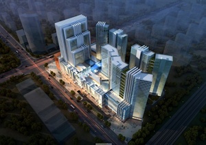 商业综合区建筑设计3DMAX模型