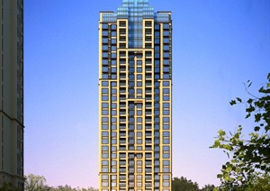 某现代风格高层住宅建筑设计3DMAX模型