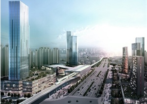 某城市中心高层办公建筑设计3DMAX模型