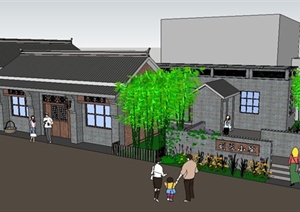 现代新农村民居建筑设计SU(草图大师)模型