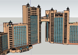 欧式风格办公大楼建筑设计SU(草图大师)模型