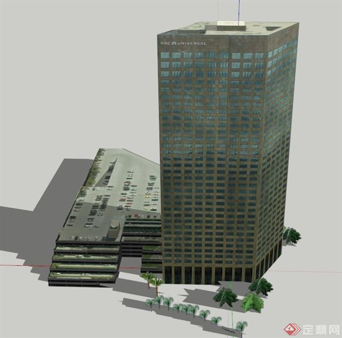 某媒体集团办公楼建筑设计SU模型(1)