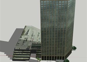 某媒体集团办公楼建筑设计SU(草图大师)模型