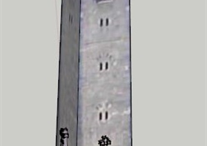宗教塔楼建筑设计SU(草图大师)模型