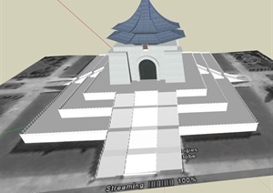中正纪念堂建筑设计SU(草图大师)模型