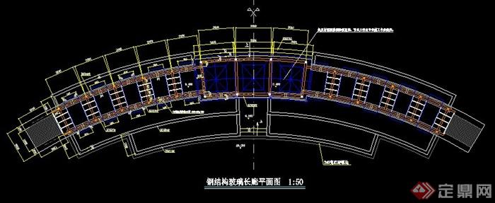 某钢结构玻璃长廊施工图(2)