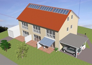 双层生态住宅建筑设计SU(草图大师)模型