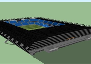 现代风格足球场体育馆建筑设计SU(草图大师)模型