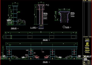 景墙、树池设计CAD施工图
