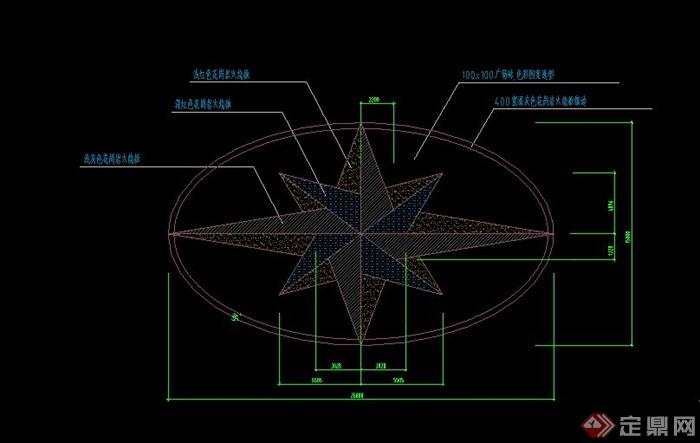 某椭圆形广场铺装设计CAD施工图(1)